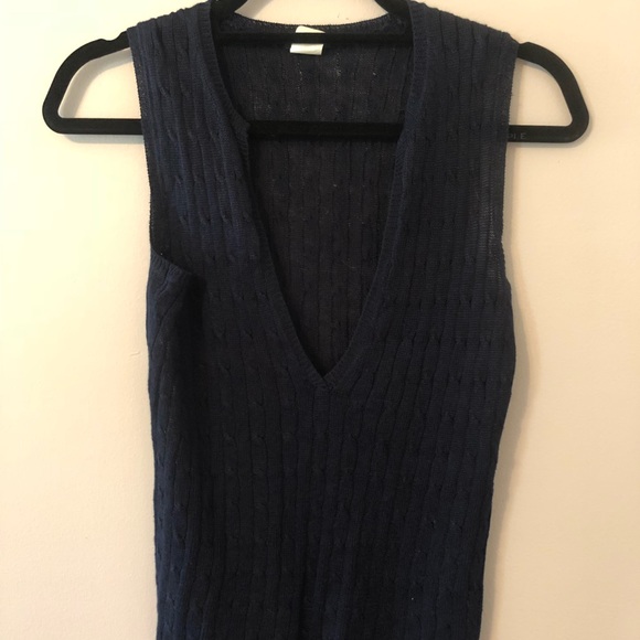 J.Crew navy deep v neck - Picture 1 of 2